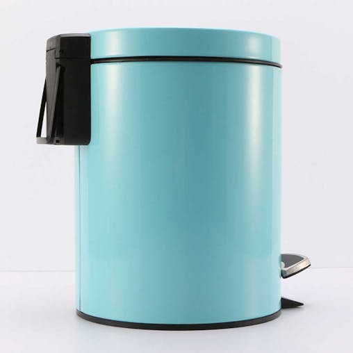 SOGA 2X Foot Pedal Stainless Steel Round Trash Bin Blue 7L