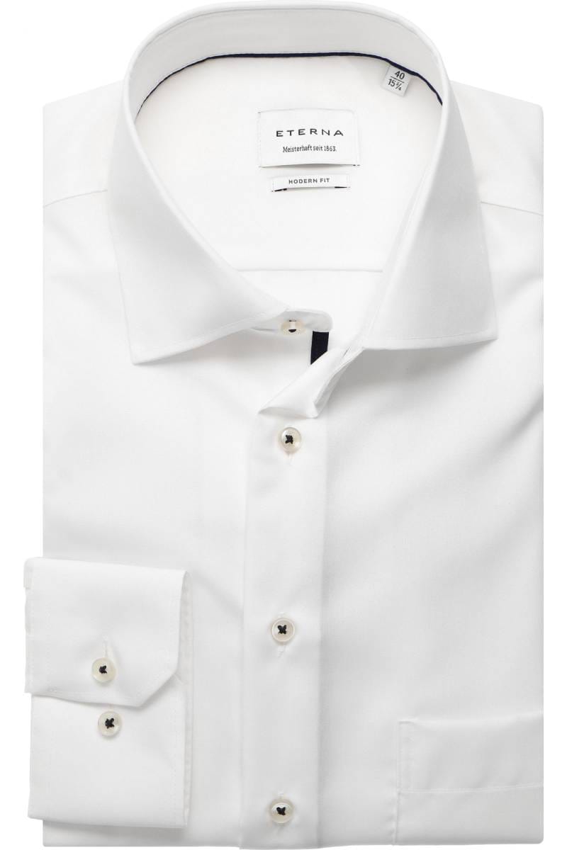 ETERNA Modern Fit Tencel Hemd weiss, Strukturiert