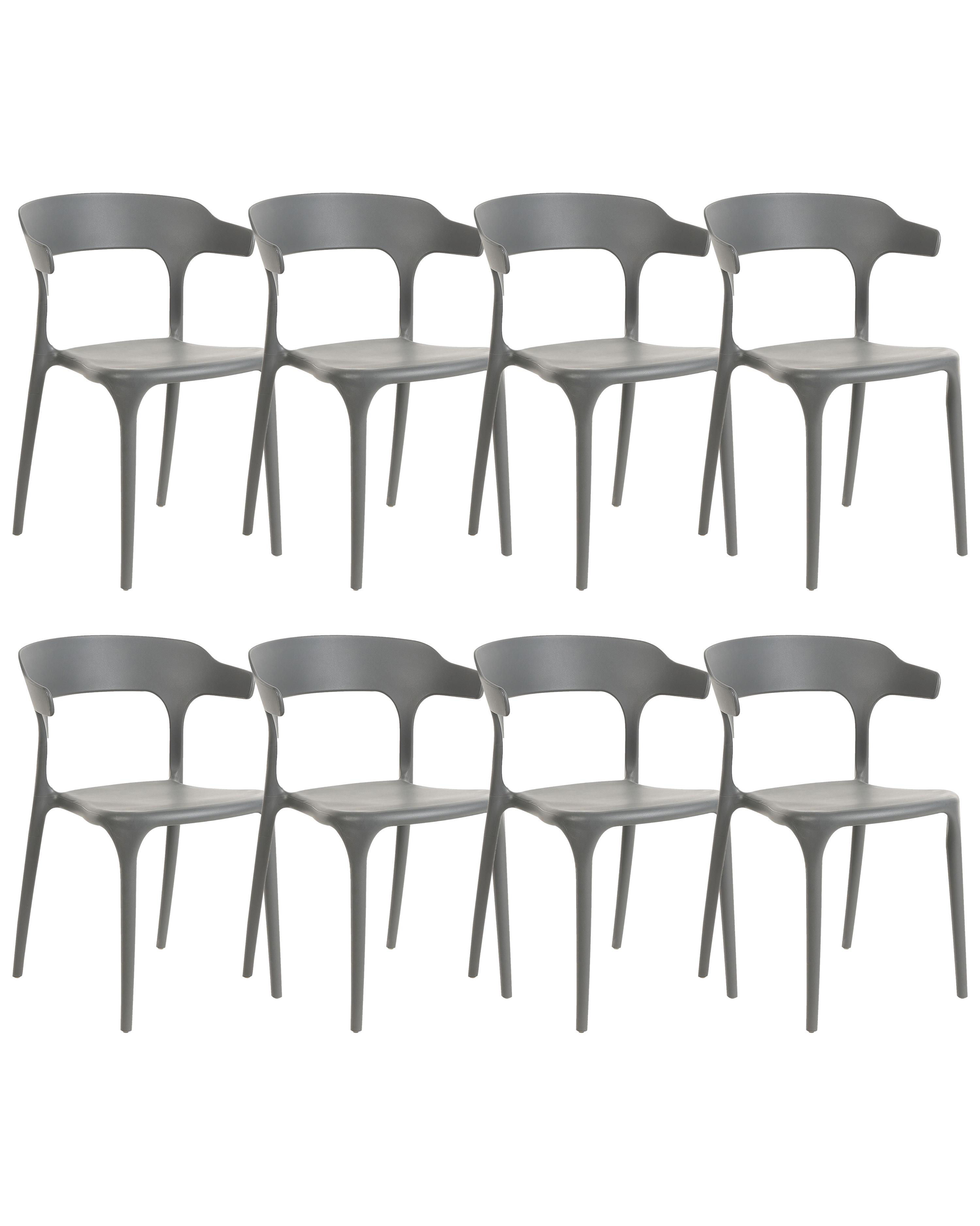 Set of 4 Garden Chairs GUBBIO Grey