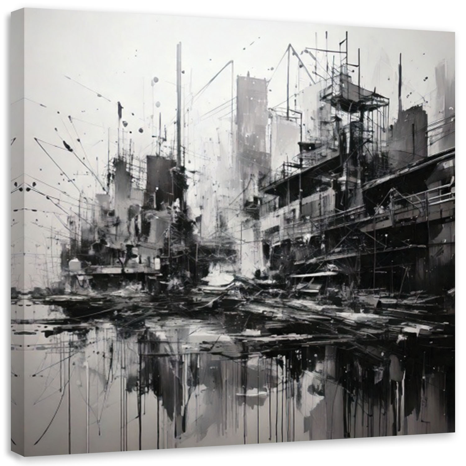 Feeby Obraz na płótnie, Miasto Architektura Monochromatyczna 30x30