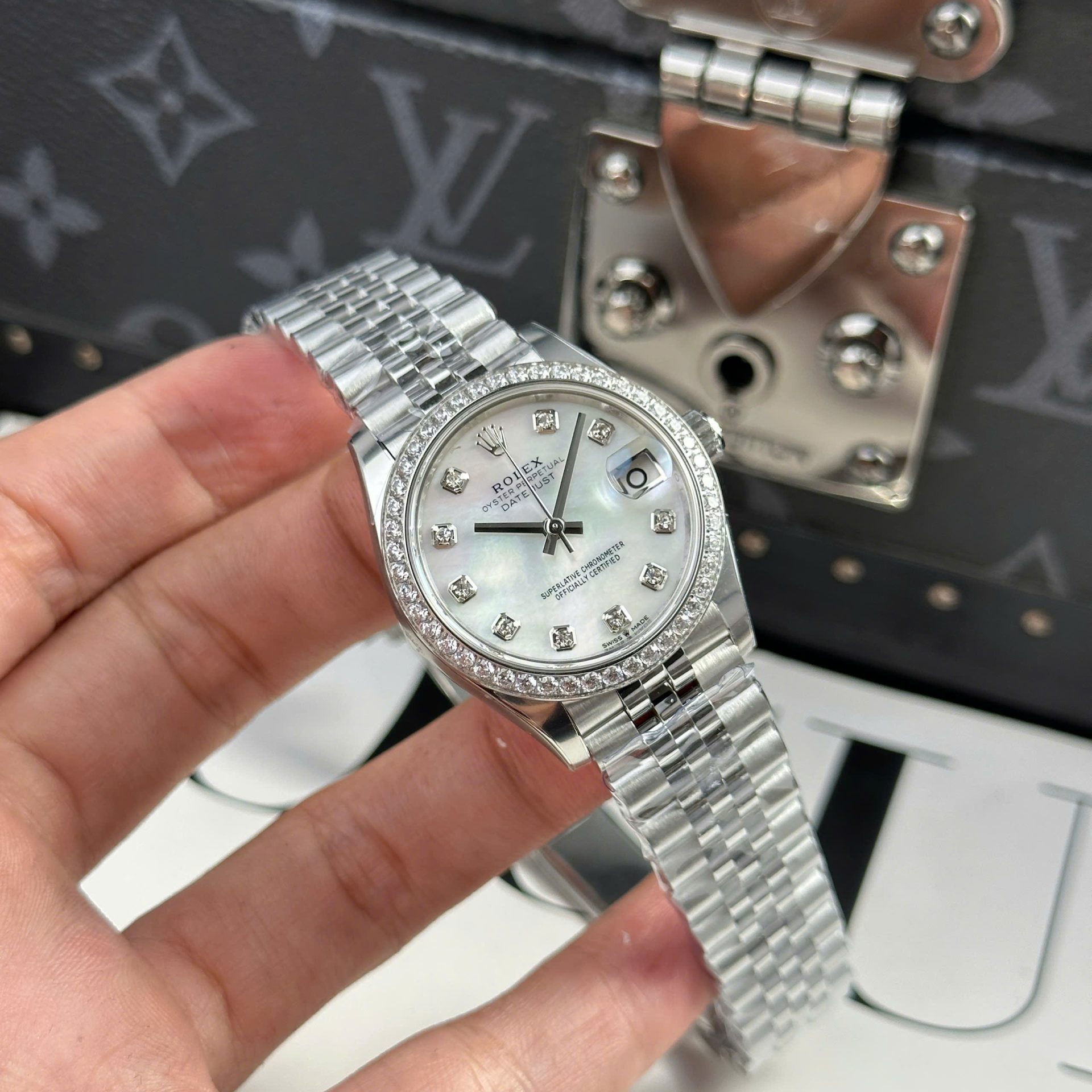 Rolex Datejust 316L Steel MOP Dial Bezel Diamonds 31mm Jub THBF Replica