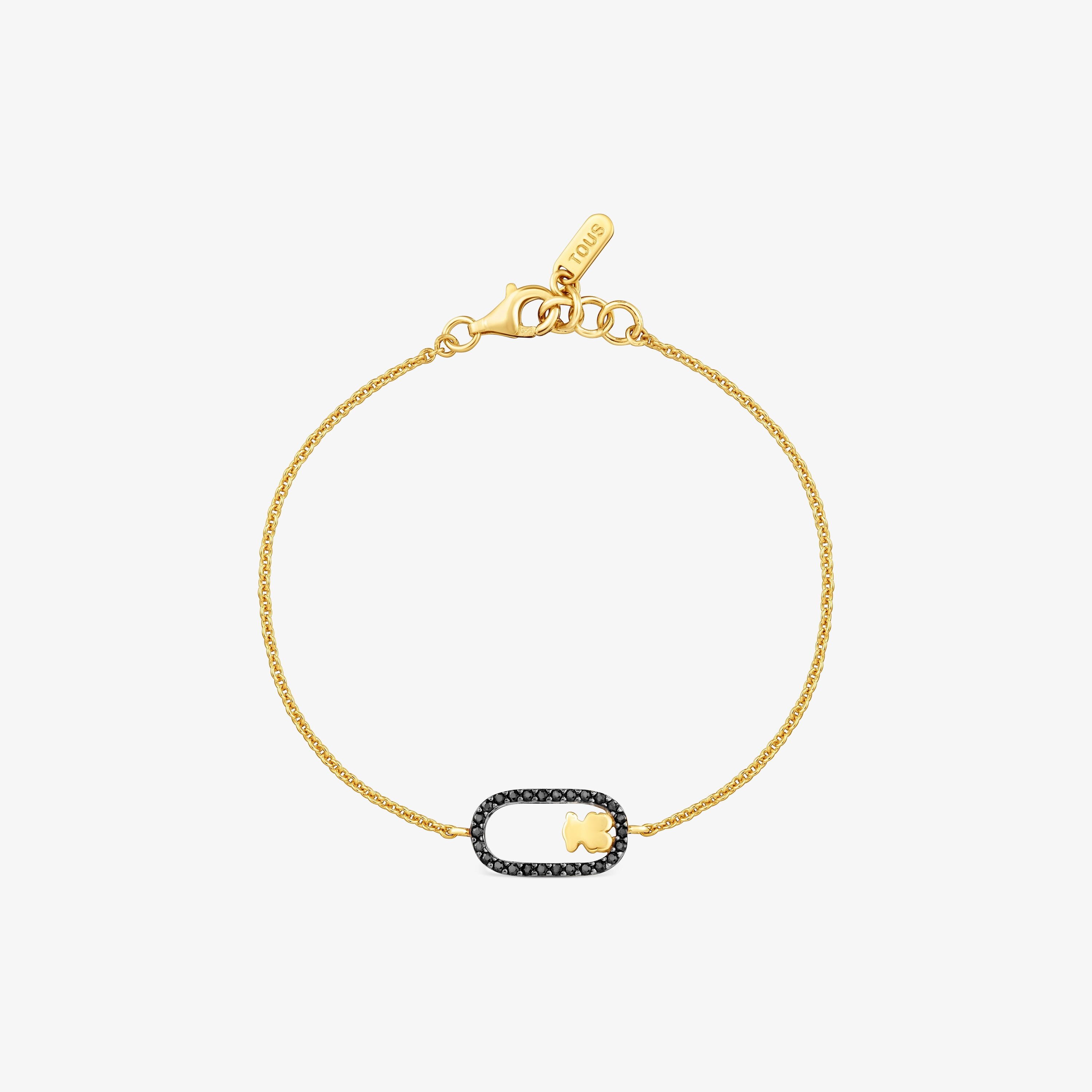 Pulsera cadena con espinelas y baño de oro 18 kt sobre plata Camille