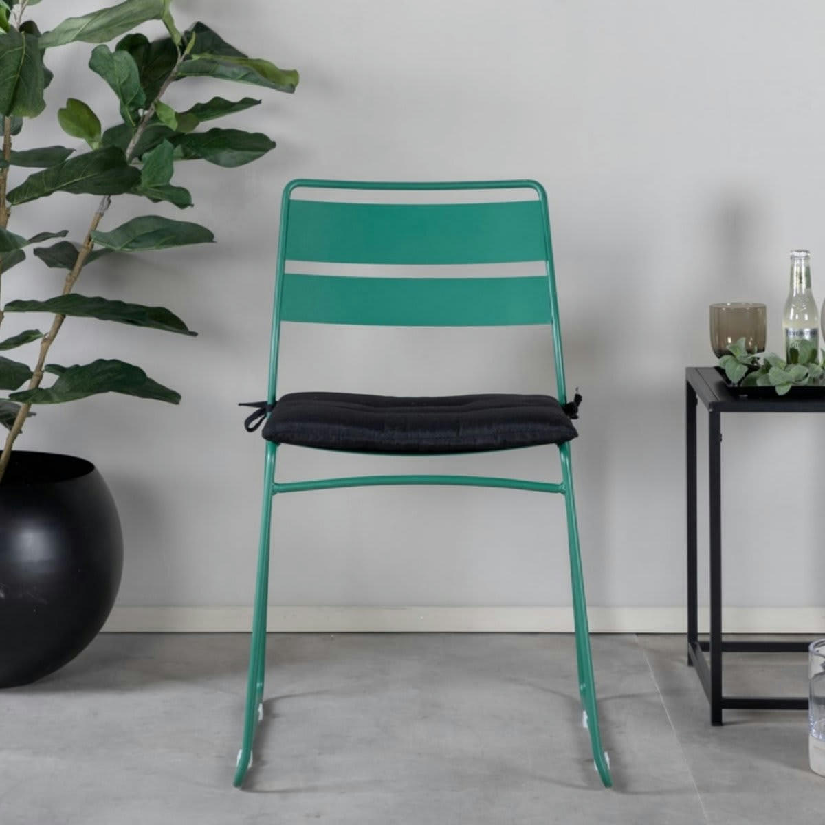 NALIMA - Lots de 2 chaises de jardin modernes en métal vert