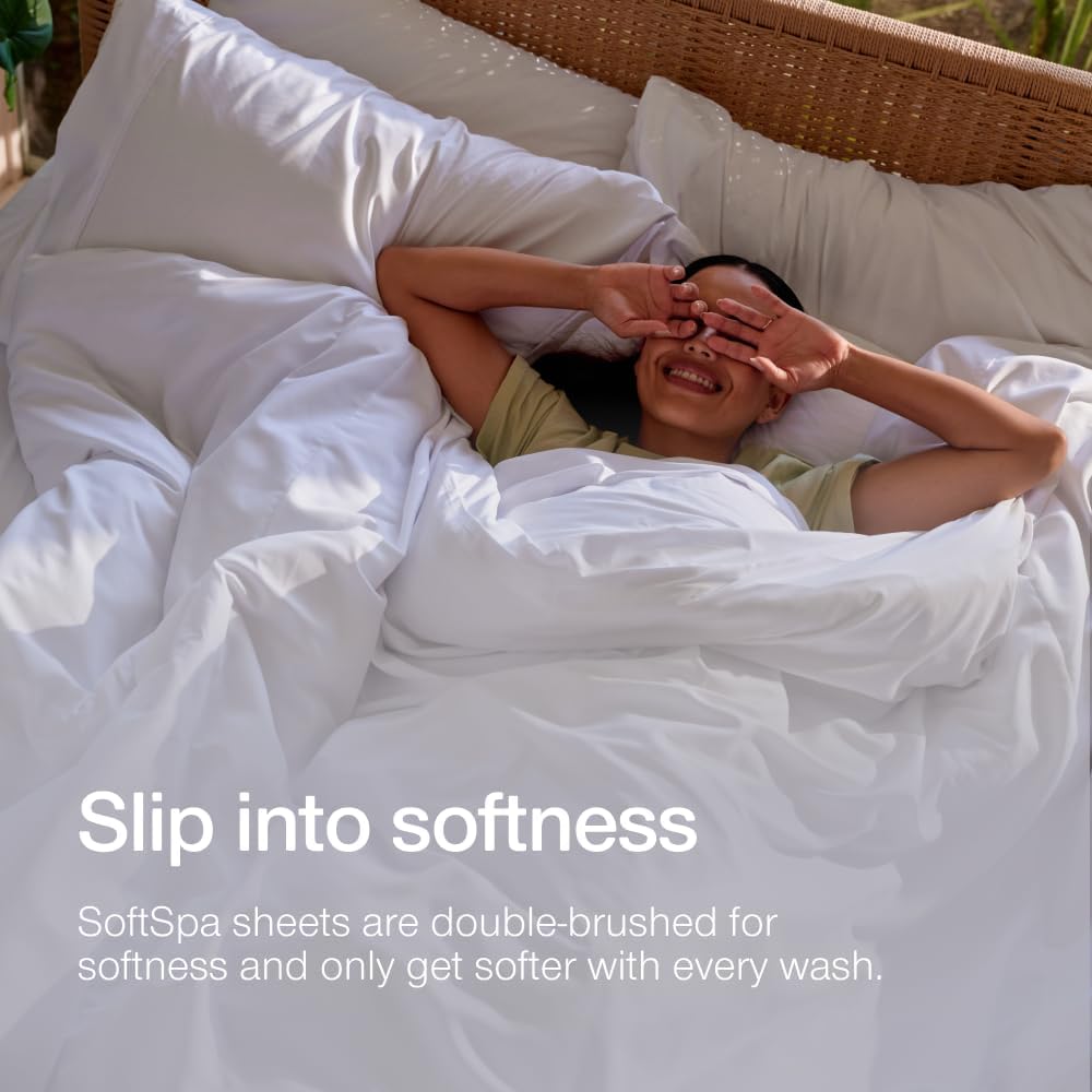 Coop Home Goods Comphy SoftSpa Bed Sheet Set of 4 Pieces, White King, Super Soft King Sheets, Flat and Fitted, Luxury Spa and Hotel Quality Bed Sheets and Pillowcase Set
