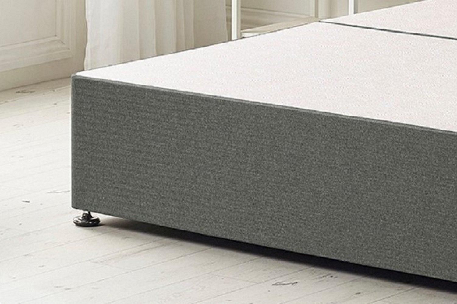Somnior Premier Divan Bed Base With 2 Drawers and Upholstered Headboard Linen Fabric