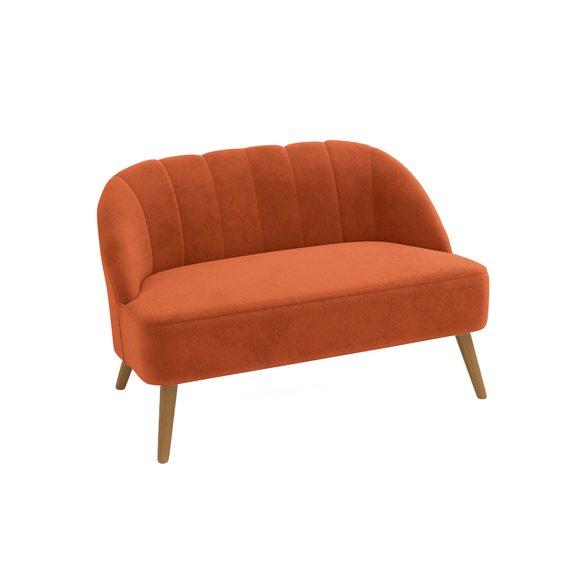 ALIENOR - Canapé 2 places en velours ocre