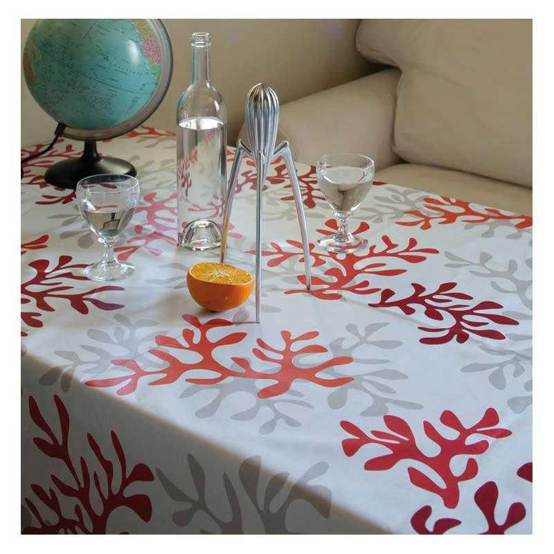 CORAIL - Nappe enduite rectangle 160 x 200 cm rouge