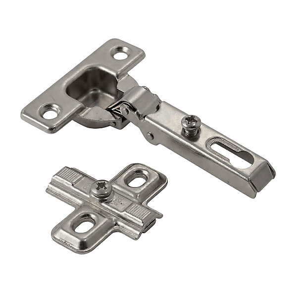 Charnière invisible key hole acier nickelé pour porte à demi-recouvrement Diall Ø26 mm 92°, lot de 2
