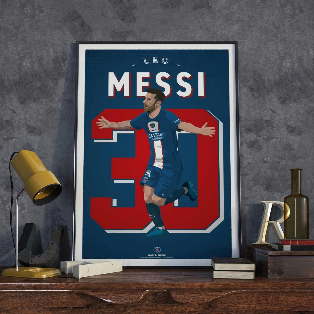 FOOT - Affiche Foot -PSG Lionel Messi   30 x 40cm