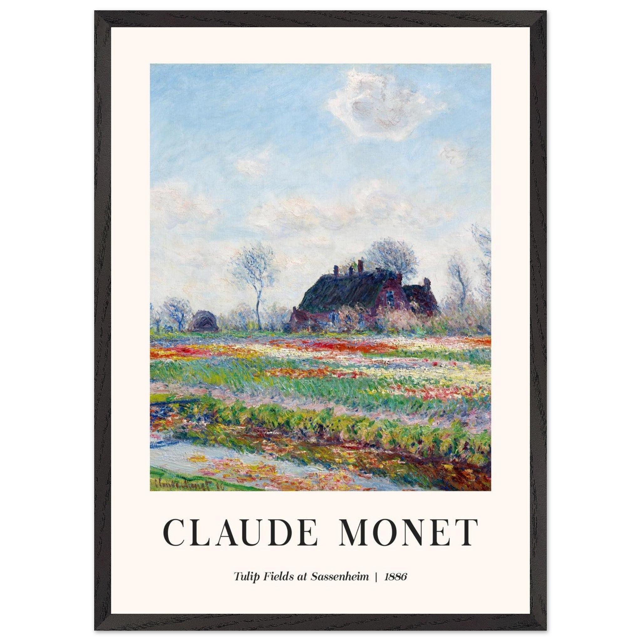 Artfulprints Poster met Lijst Claude Monet - Tulip fields at Sassenheim  - 50x70 cm - Meerkleurig