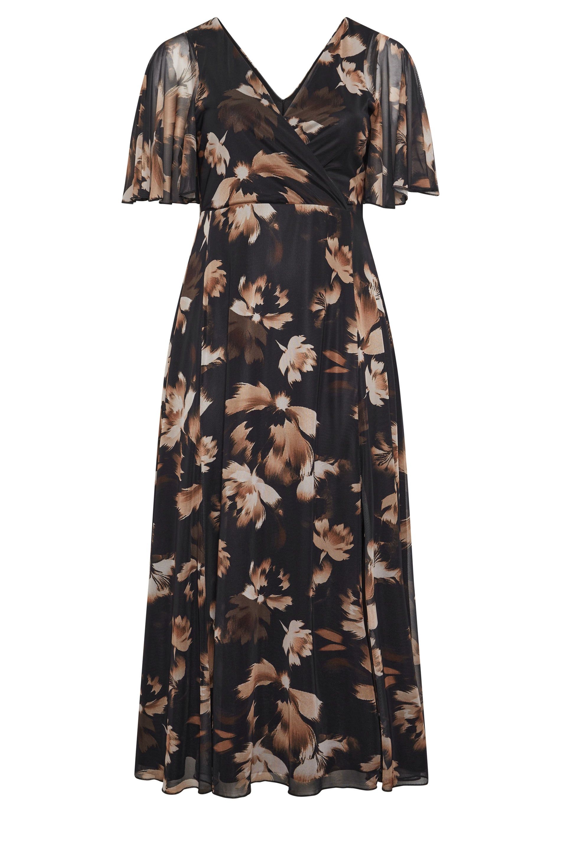 Yours Floral Mesh Maxi Dress