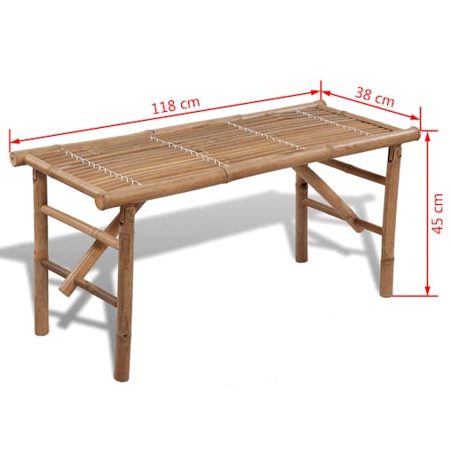 NNEVL Folding Garden Bench 118 cm Bamboo