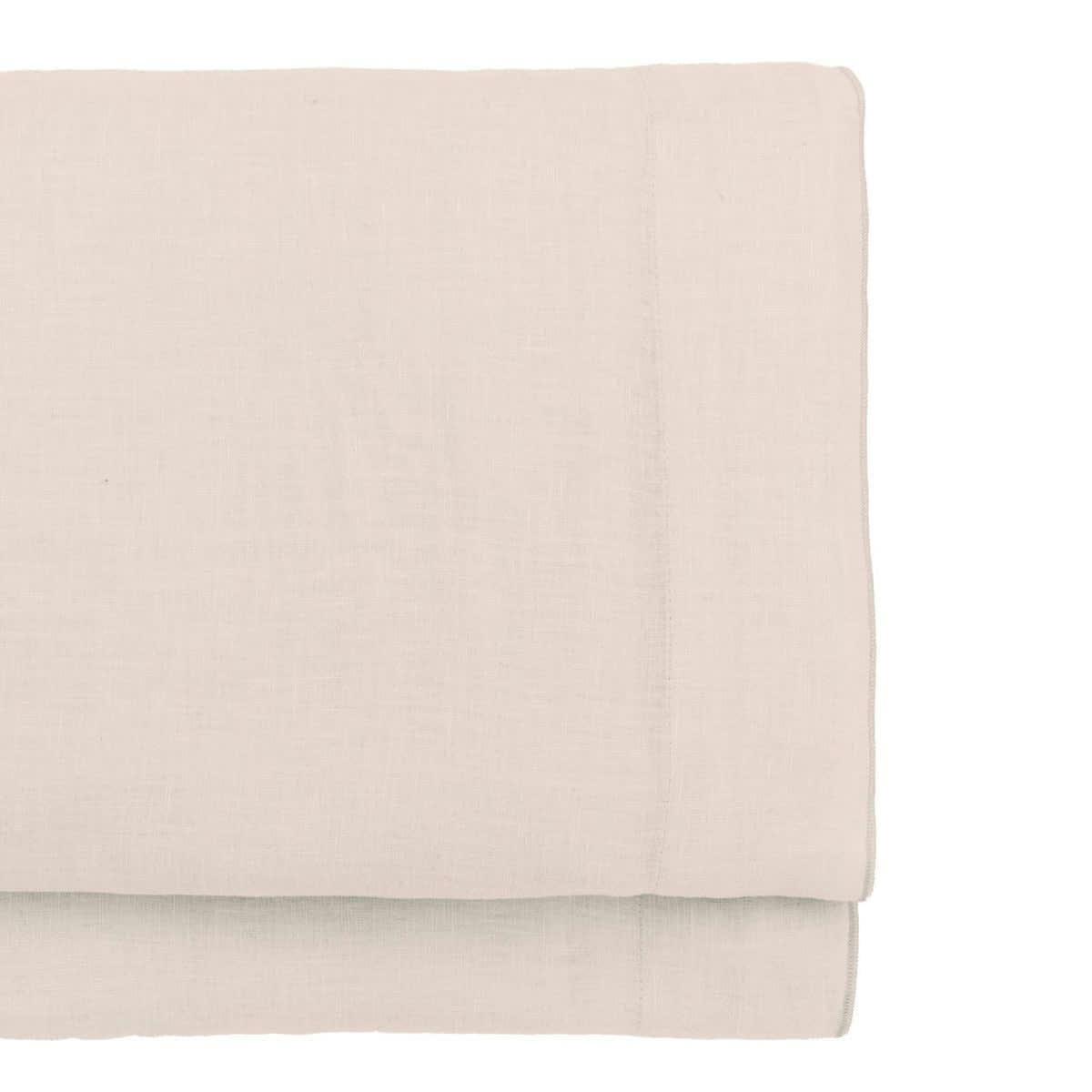 HORTENSE - Drap plat lin lavé  240x300 grège