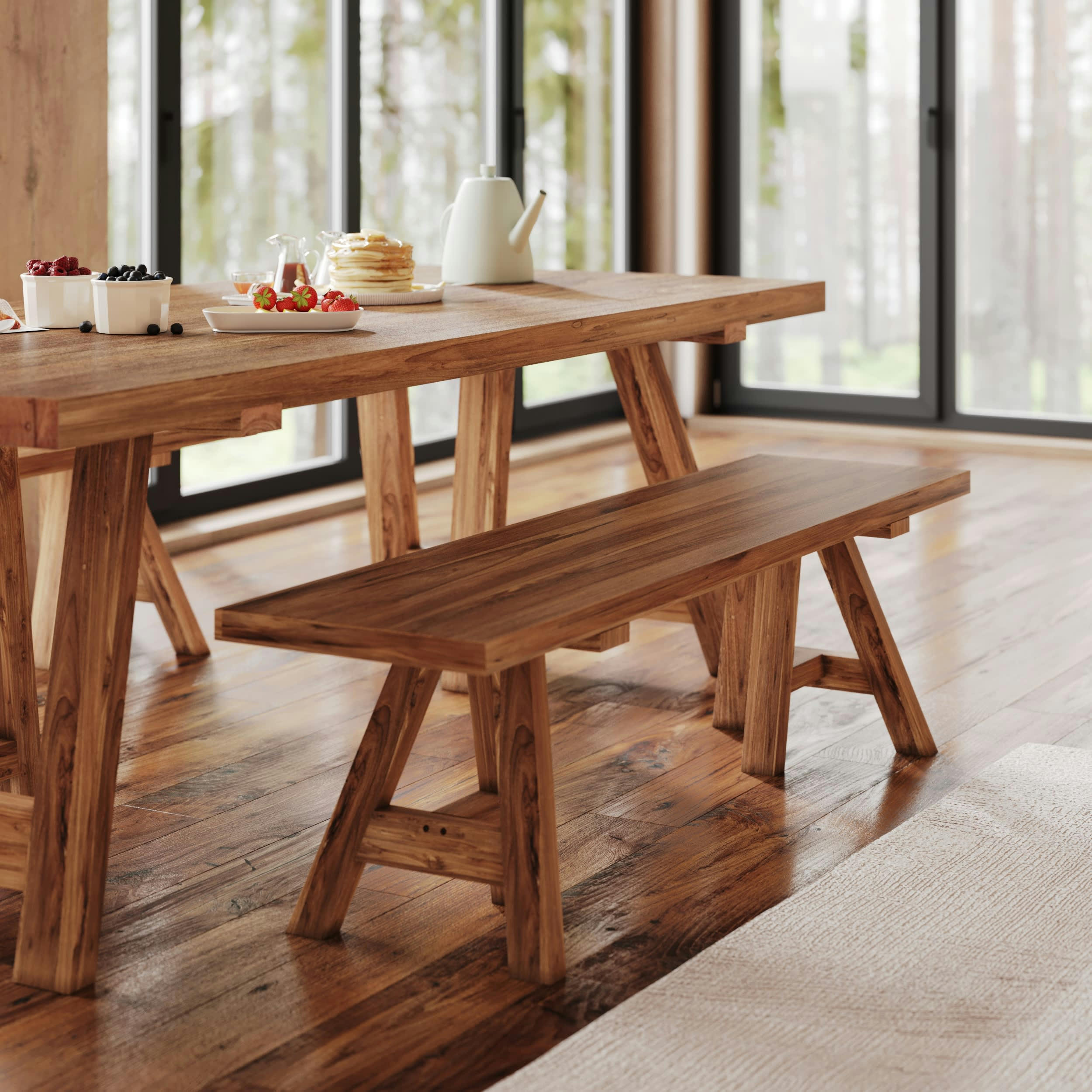 MAIWENN - Banc en bois de teck recyclé 160 cm