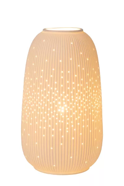 Lampa stołowa porcelanowa biała Flores 1xE14x25W wys:24,1cm Lucide