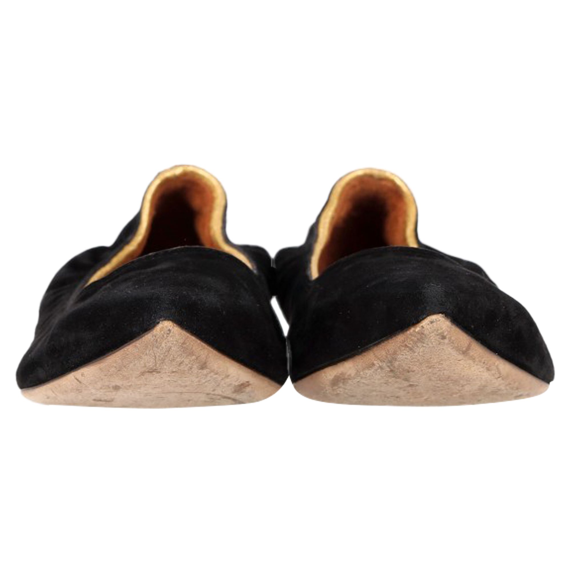 Lanvin Preloved Pointed Flats in Black Suede