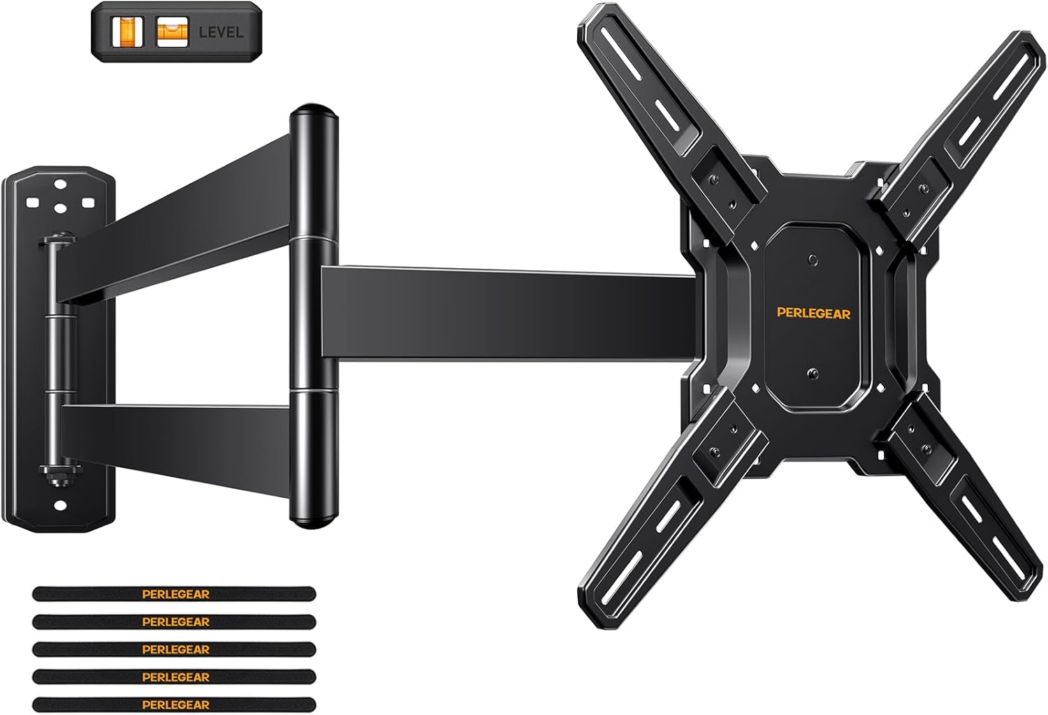 Perlegear Long Arm TV Wall Mount for 26-70 inch TVs up to 100 lbs, Corner TV Mount Bracket with 31.65” Extension, Swivel, Tilt Articulating Arms, Max VESA 400x400mm, Full Motion Wall Mount PGMF25B