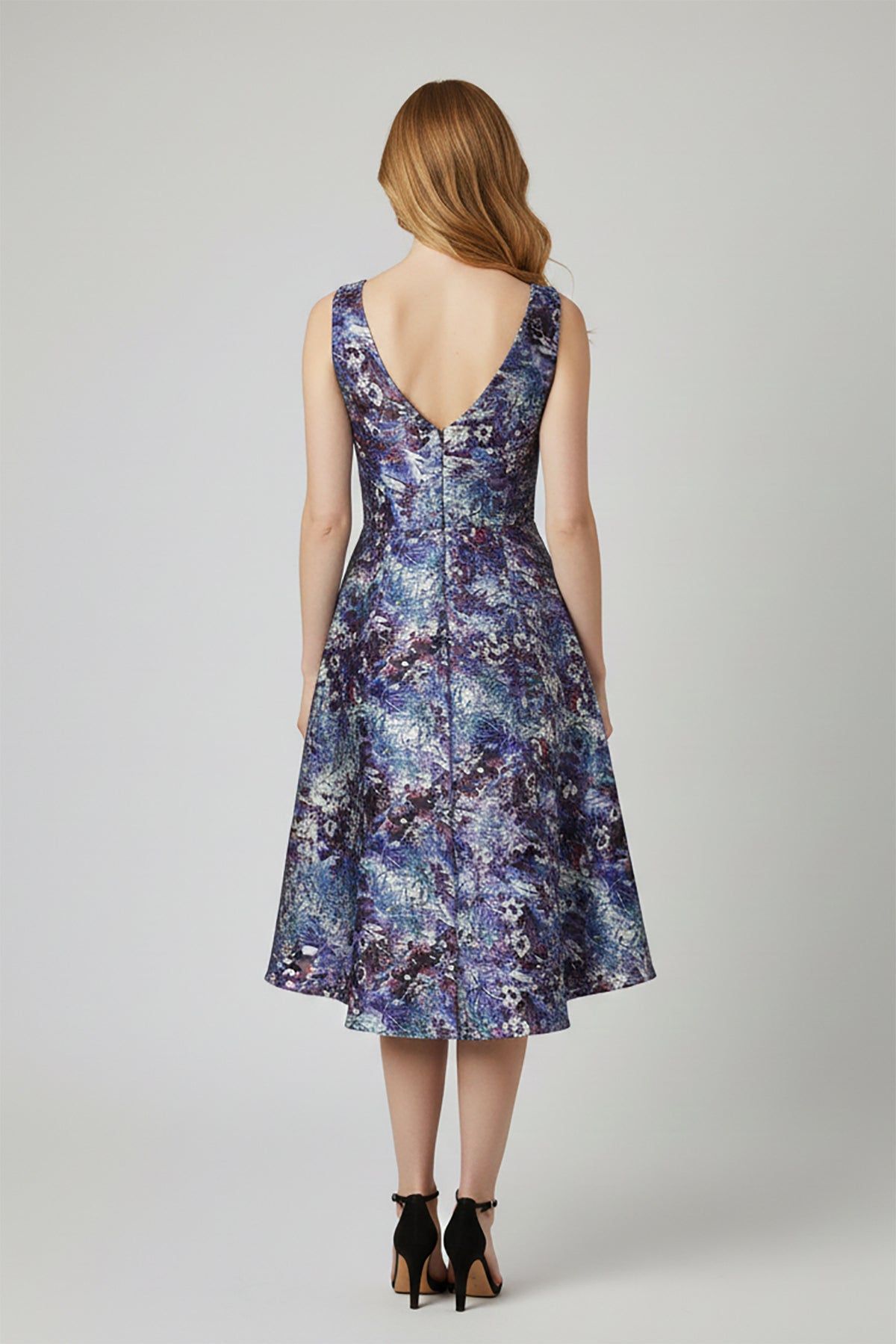 Cutie London Abstract Print Hi-Low Midi Dress