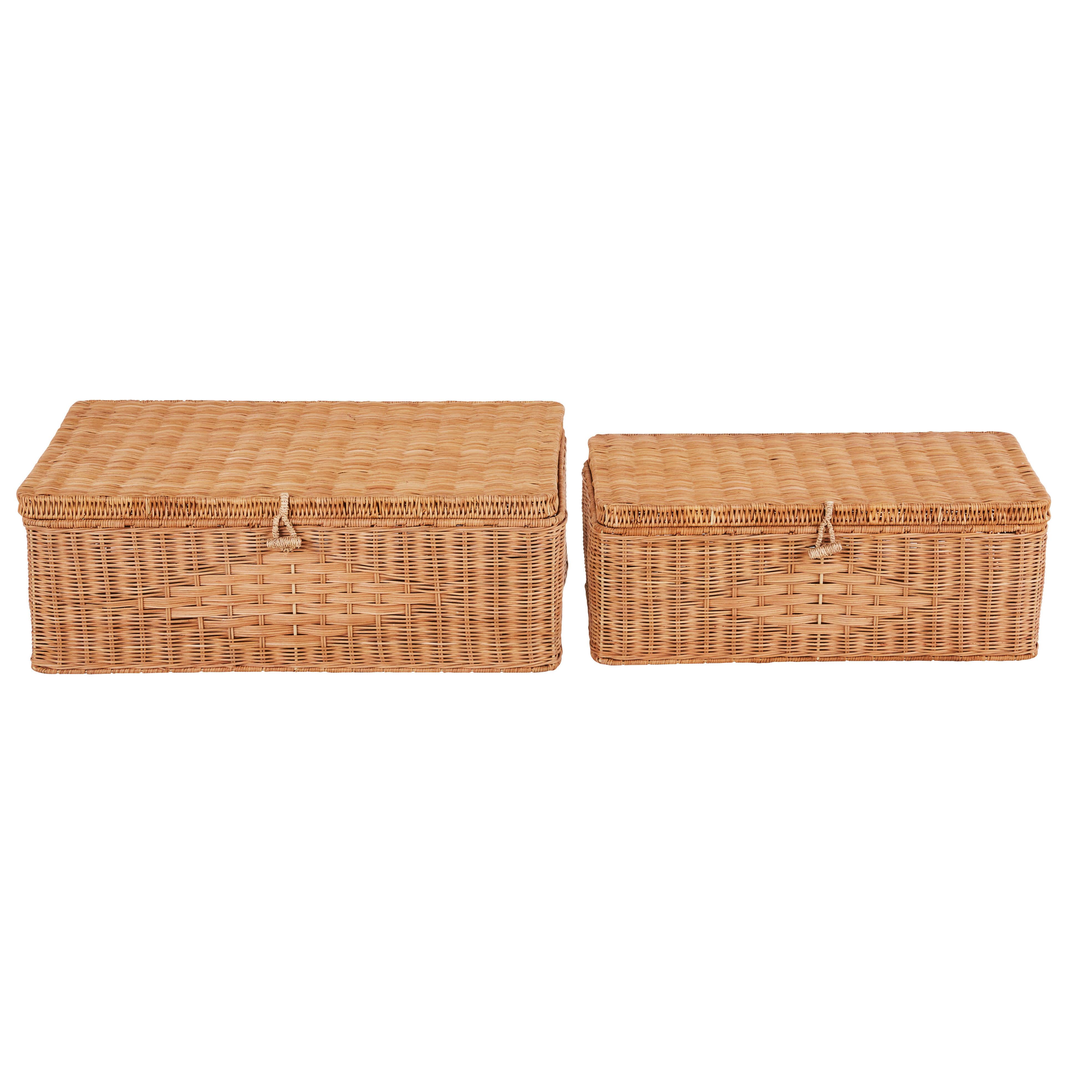 HORTENSE - Malles tressées en rotin (x2)