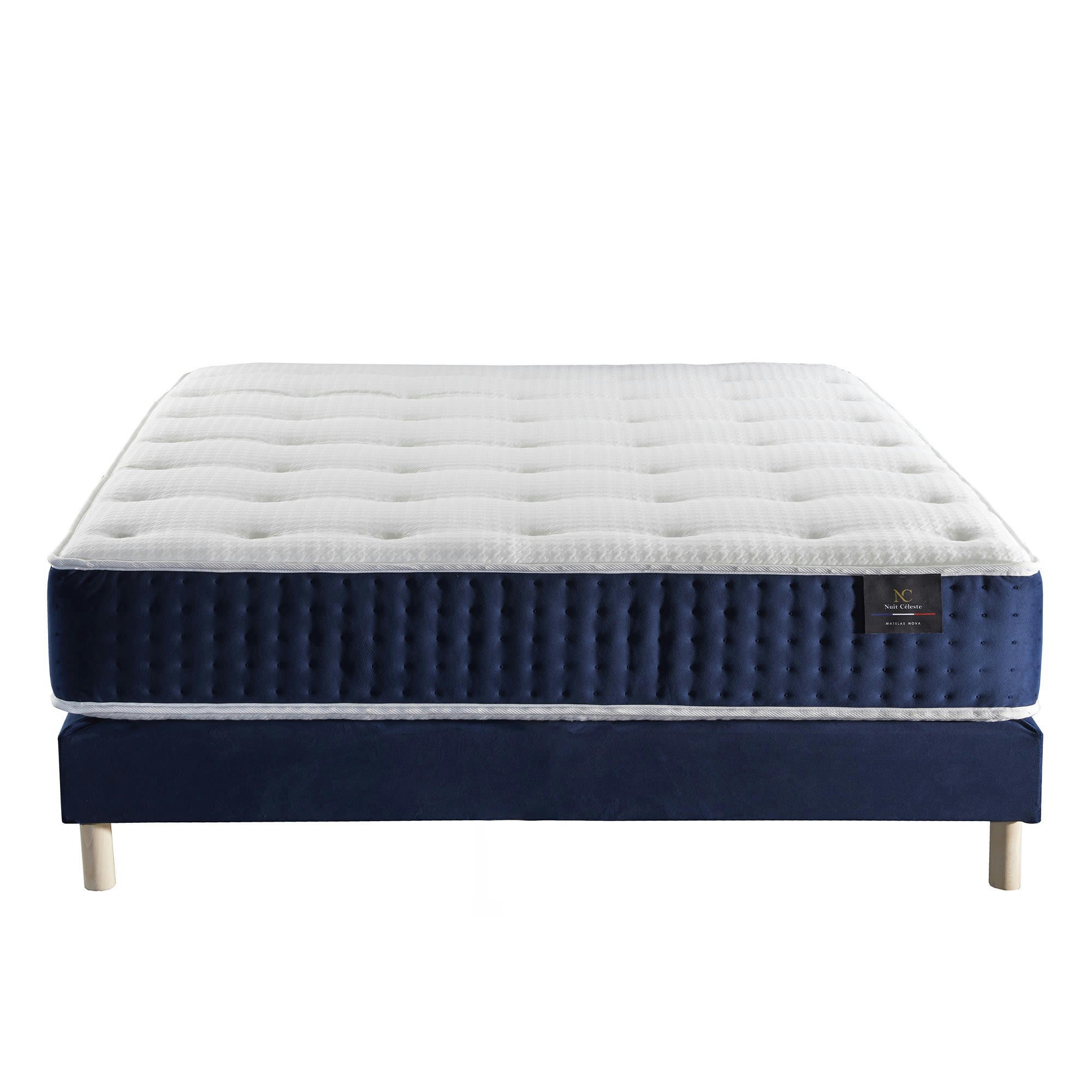COMETE - Ensemble Matelas ressorts ensachés + sommier 160x200