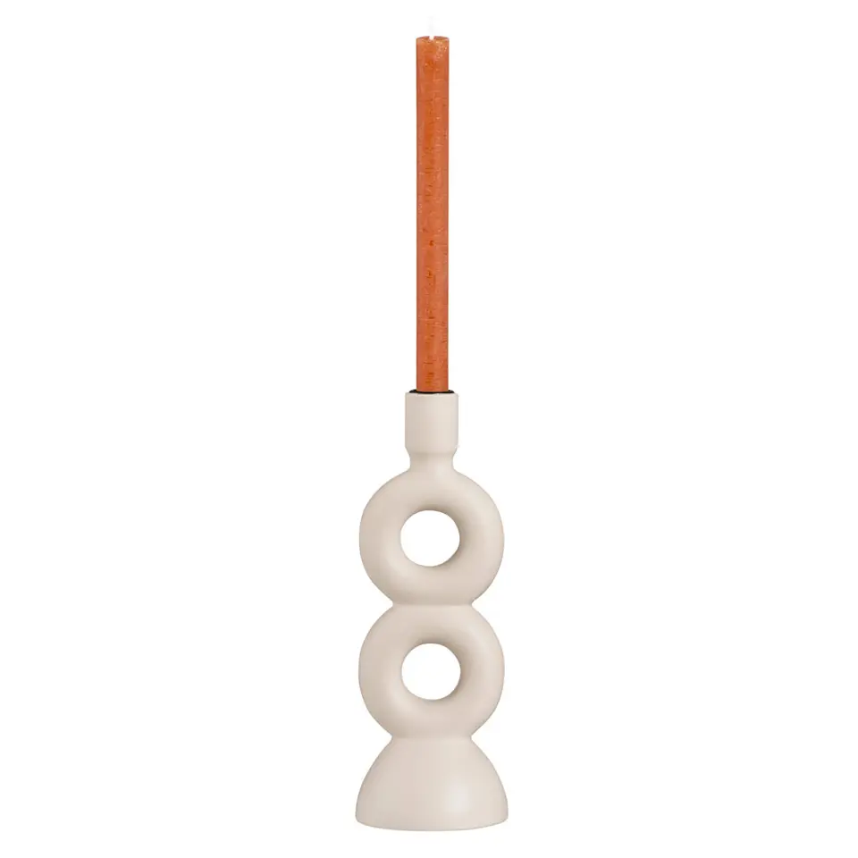 Kandelaar Lumen - off-white - keramiek -27,5x9,5x9,5 cm