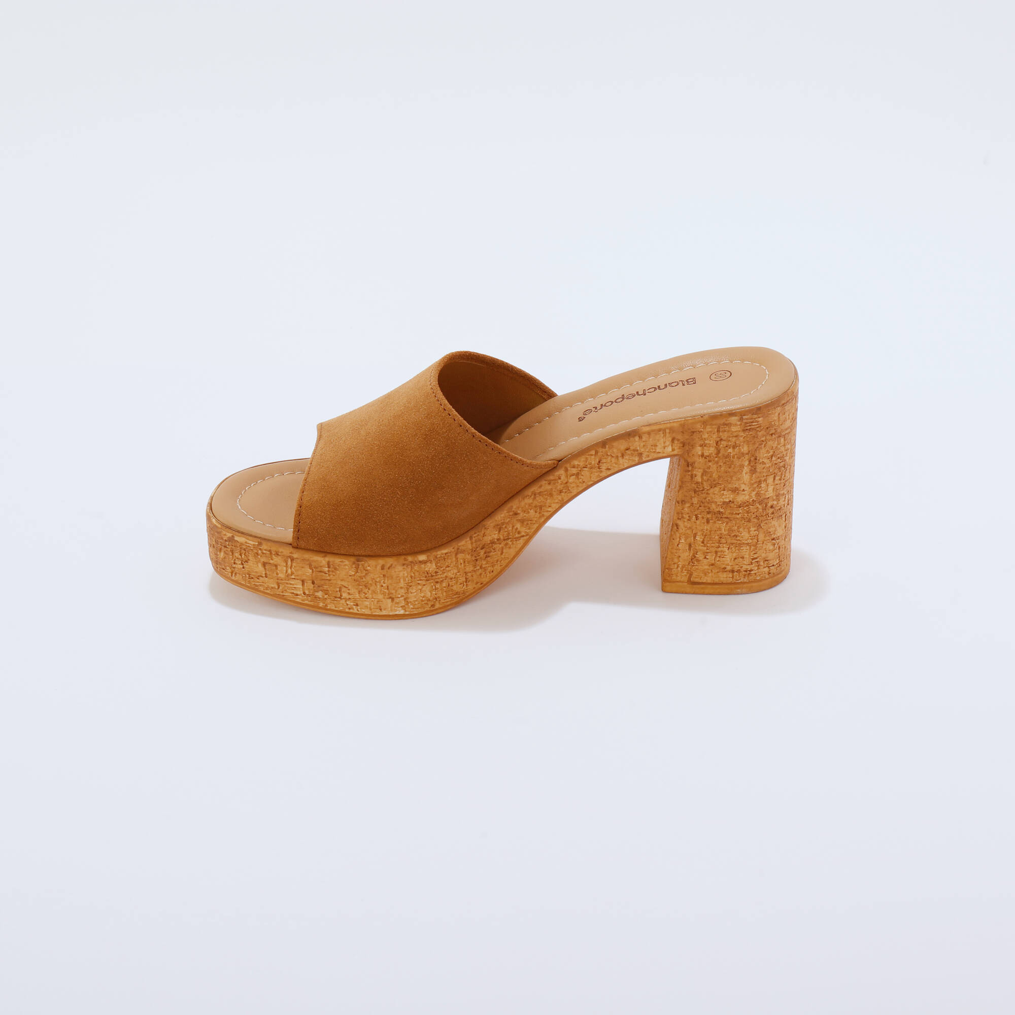 Mules cuir à talon