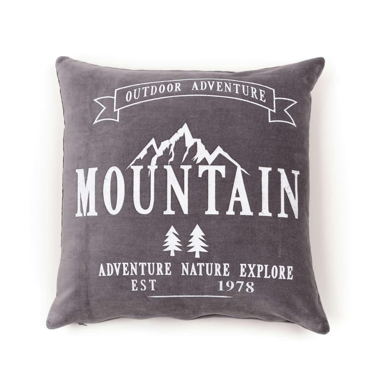 MOUNTAIN - Coussin en coton anthracite 40x40