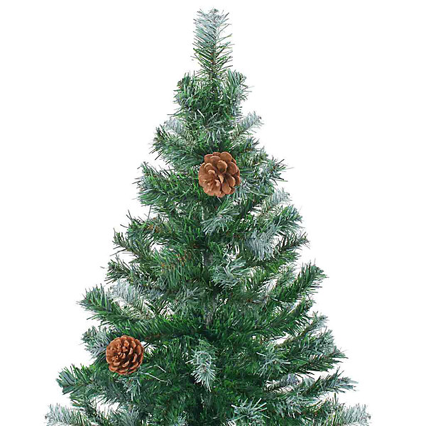 Arbre de Noël artificiel pré-éclairé/boules pommes de pin 180cm vidaXL