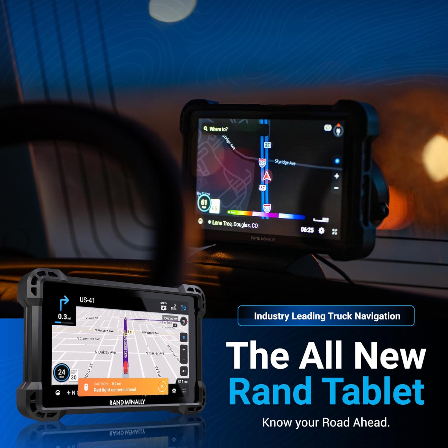 Rand McNally RANDTAB7 7-inch GPS Truck Navigator with Industry's Best Custom Trucking Routes  Rand Navigation 2.0 with 2025 Maps