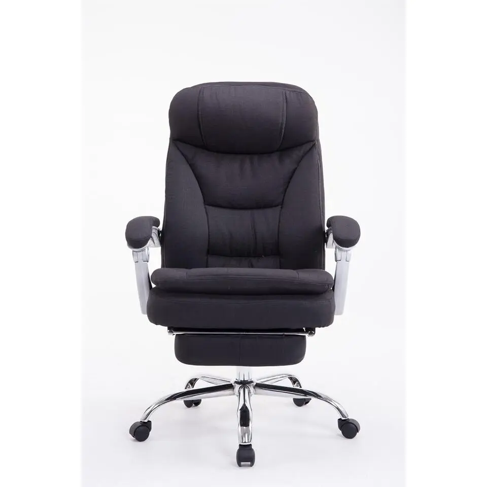 CLP Bureaustoel XL Troy chroom Frame - Stof - zwart