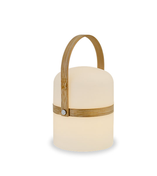 Lampe à poser LED intégrée sans fil mat blanc variable 2,5W IP44 l.14,5W H.26,5 cm