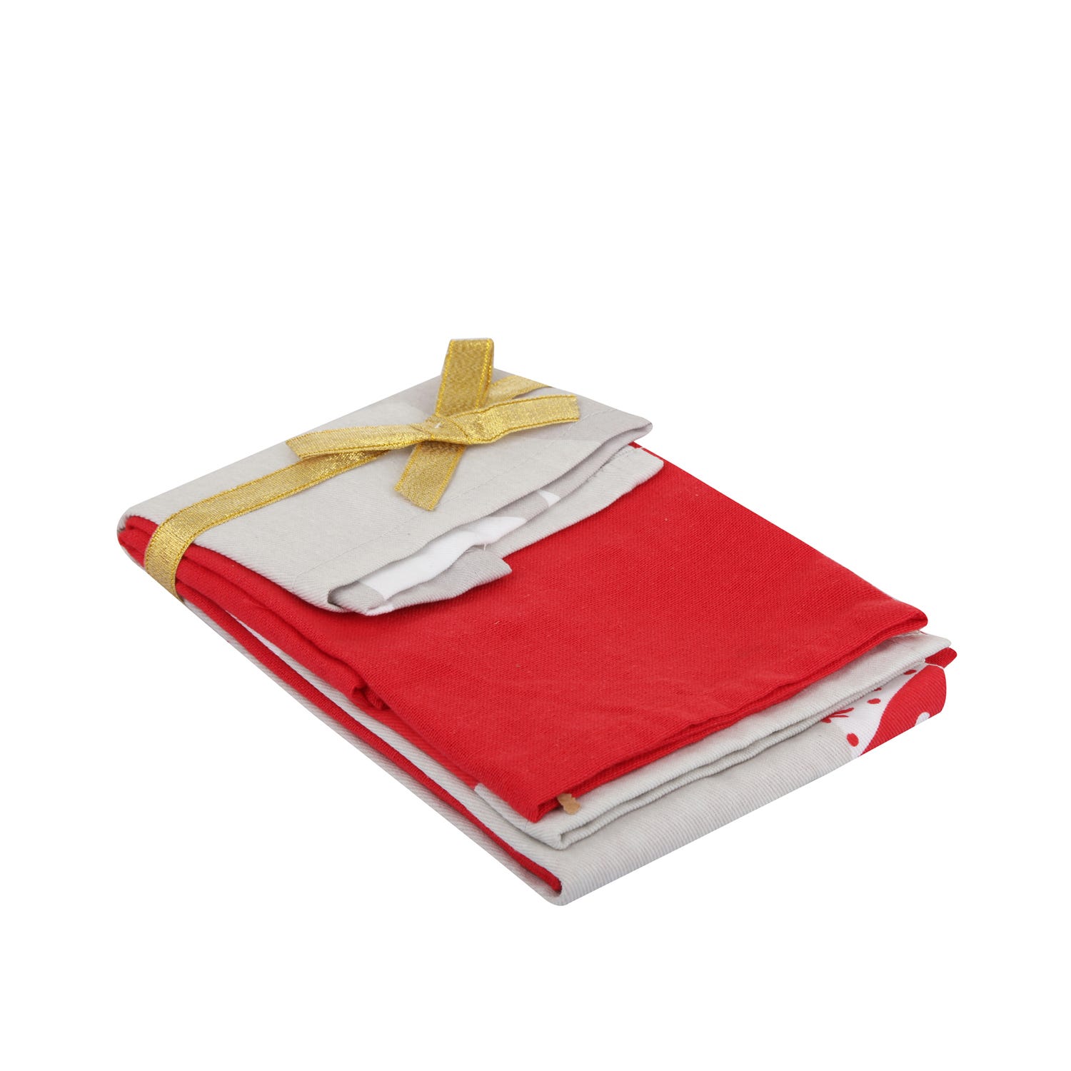 Set 2 strofinacci gnomi Natale grigio e rosso
