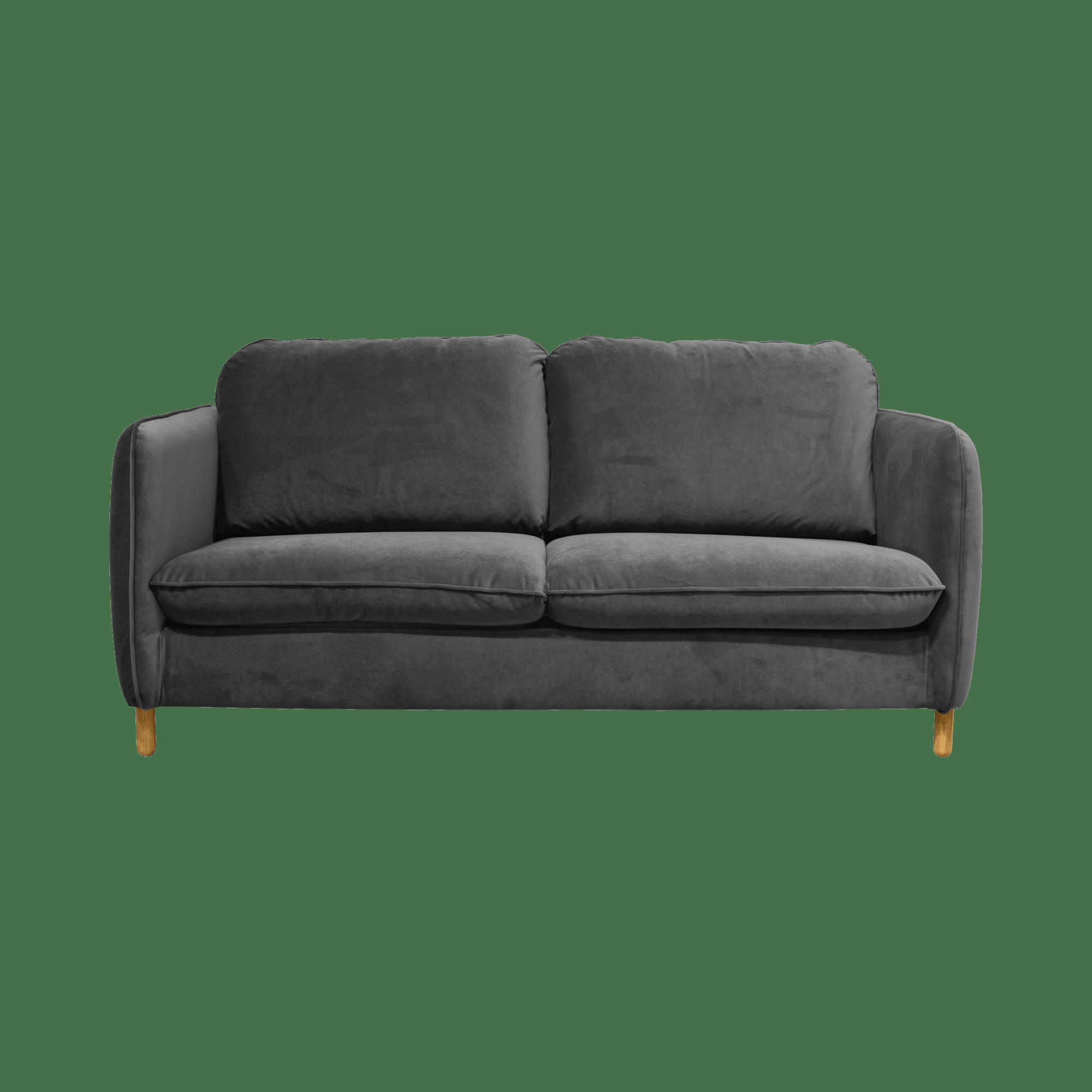 PORTIMO - Canapé convertible en velours 3 places gris