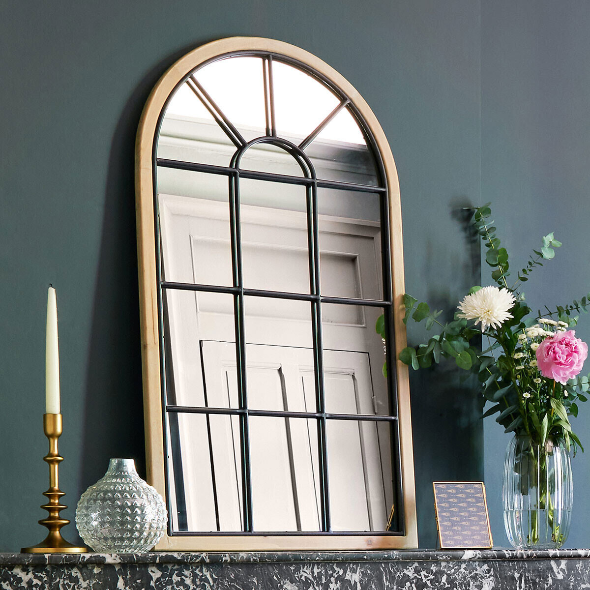 Mirror"Zoe" Black metal, 60x107 cm