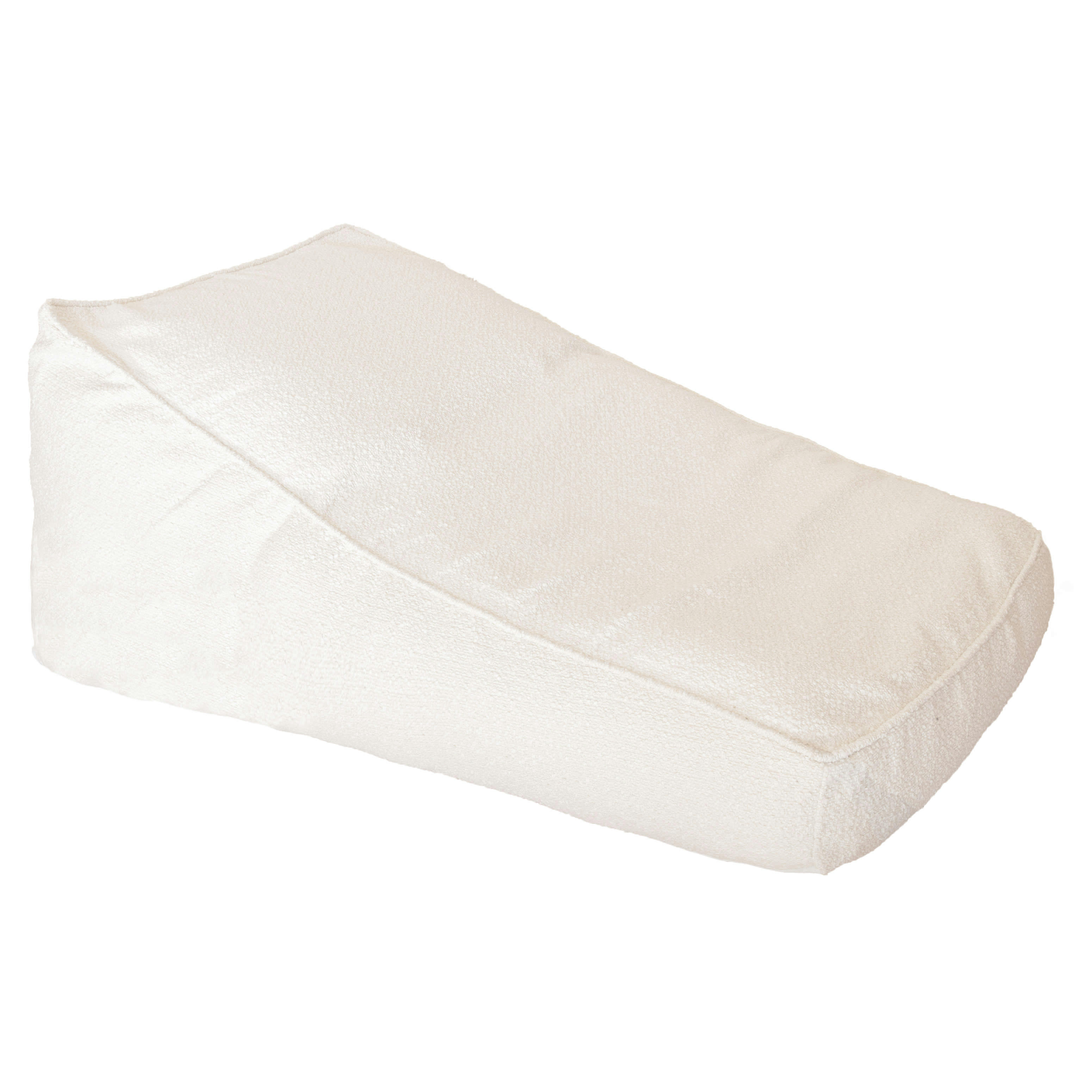 - Pouf lounge bouclette blanc crème