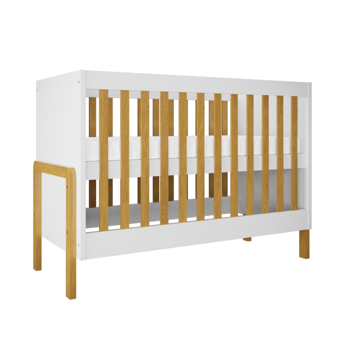 VICTOR - Lit bébé 60x120 blanc naturel