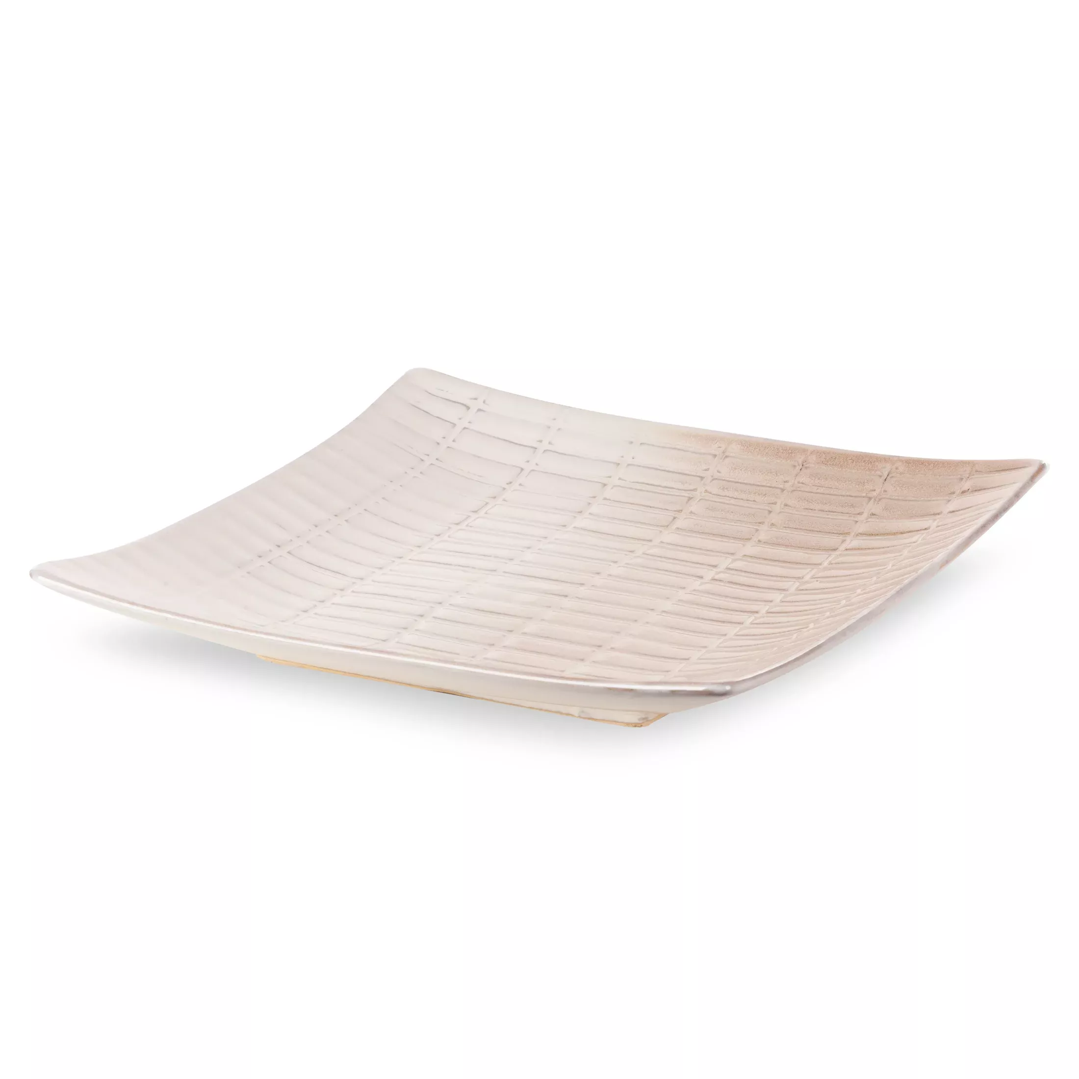 Patera ceramiczna dekoracyjna kremowo-beżowa 27x27x5 cm EDNA