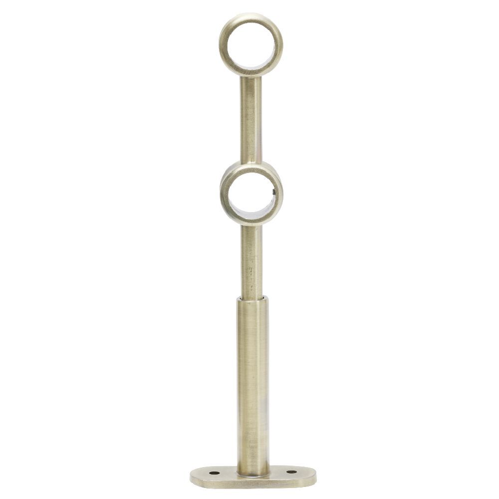Support double extensible métal doré pour tringle Ø2xL17,5/20cm