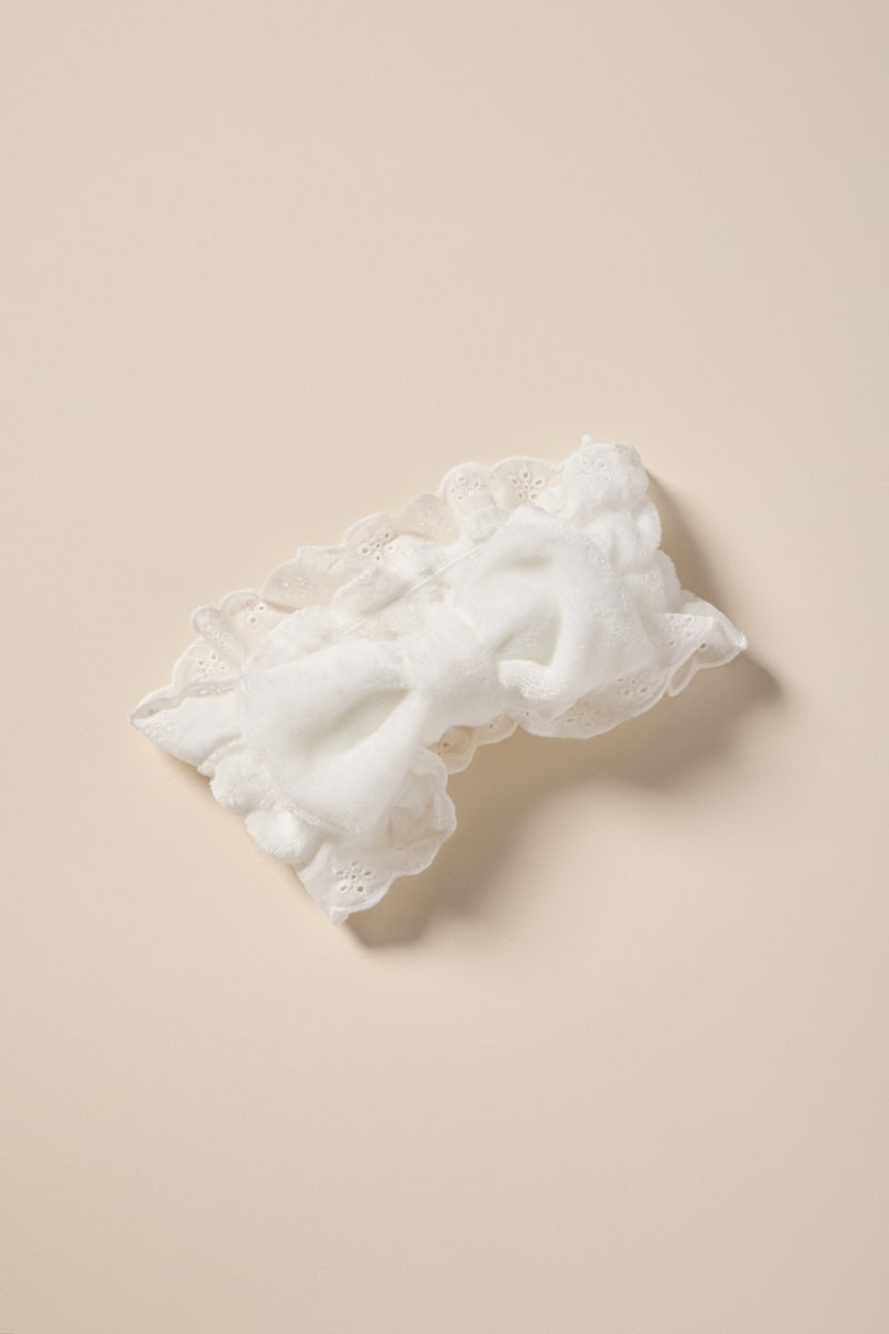 Bow Lace White Spa Headband