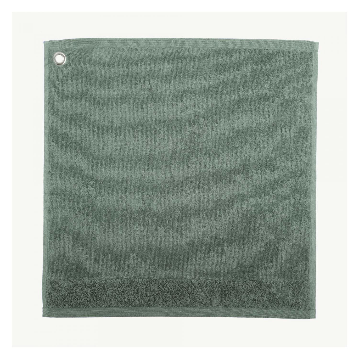 CURL - Essuie-mains Oeillet  en coton vert de gris 50 x 50