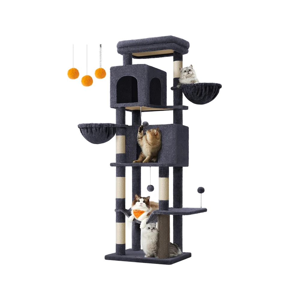 Grand Arbre à Chat avec Niches Paniers Griffoirs Toilettage