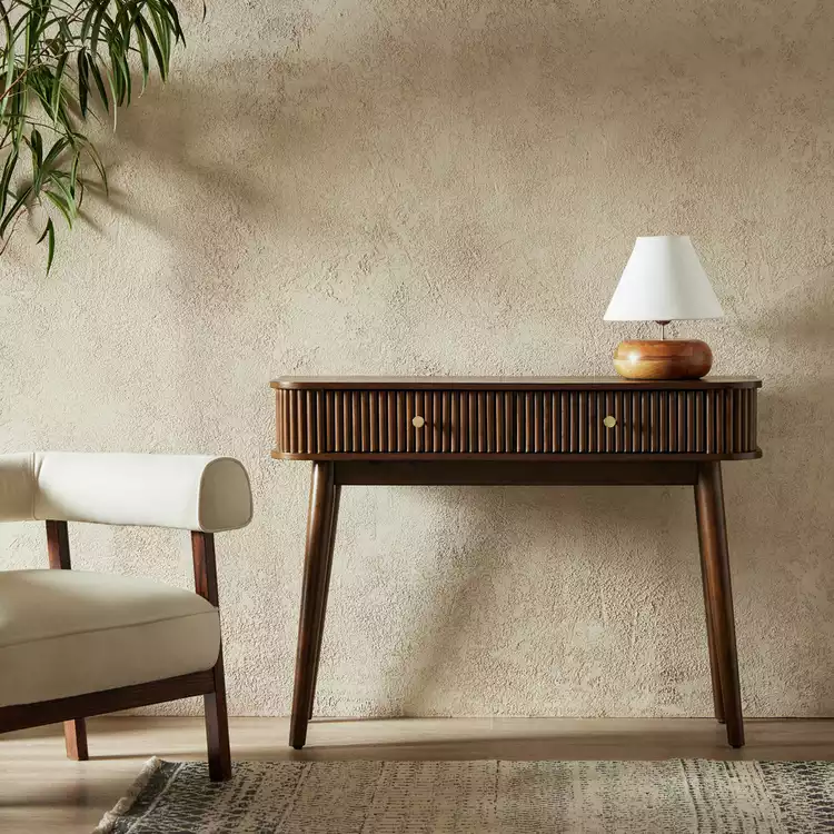 Habitat Kendi 2 Drawer Console Table - Walnut
