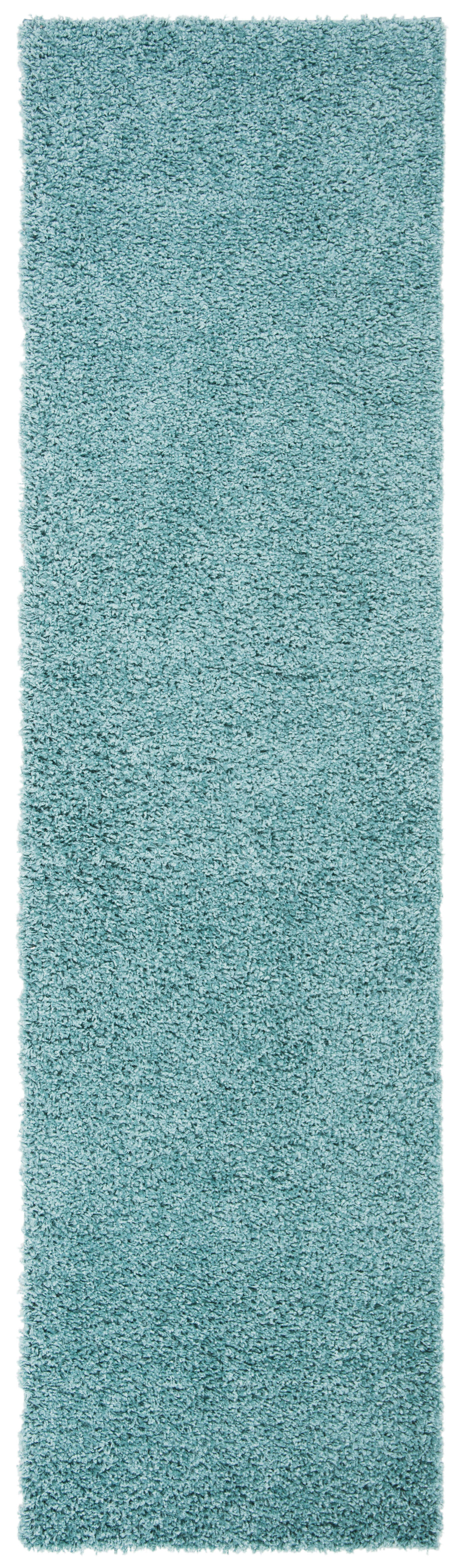 PRIMO SHAG - Tapis de salon interieur en turquoise, 66 x 244 cm