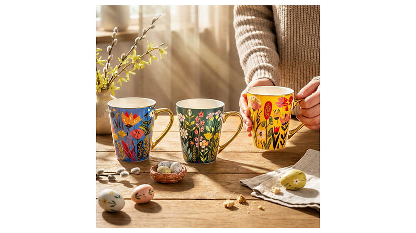 Kubek porcelanowy Flower Yellow 300 ml