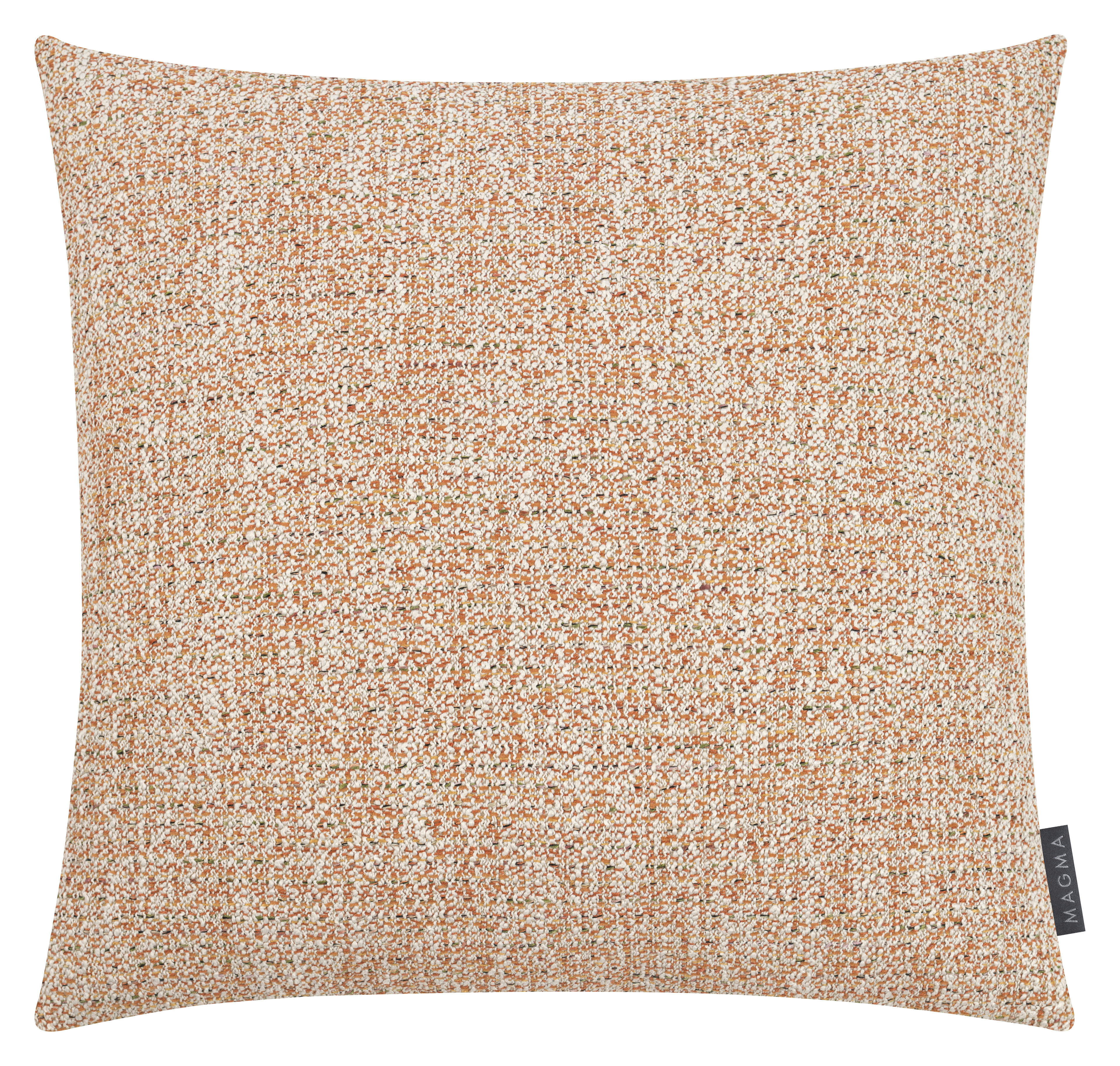 FINE - Housse de coussin jacquard effet tweed orange 50x50