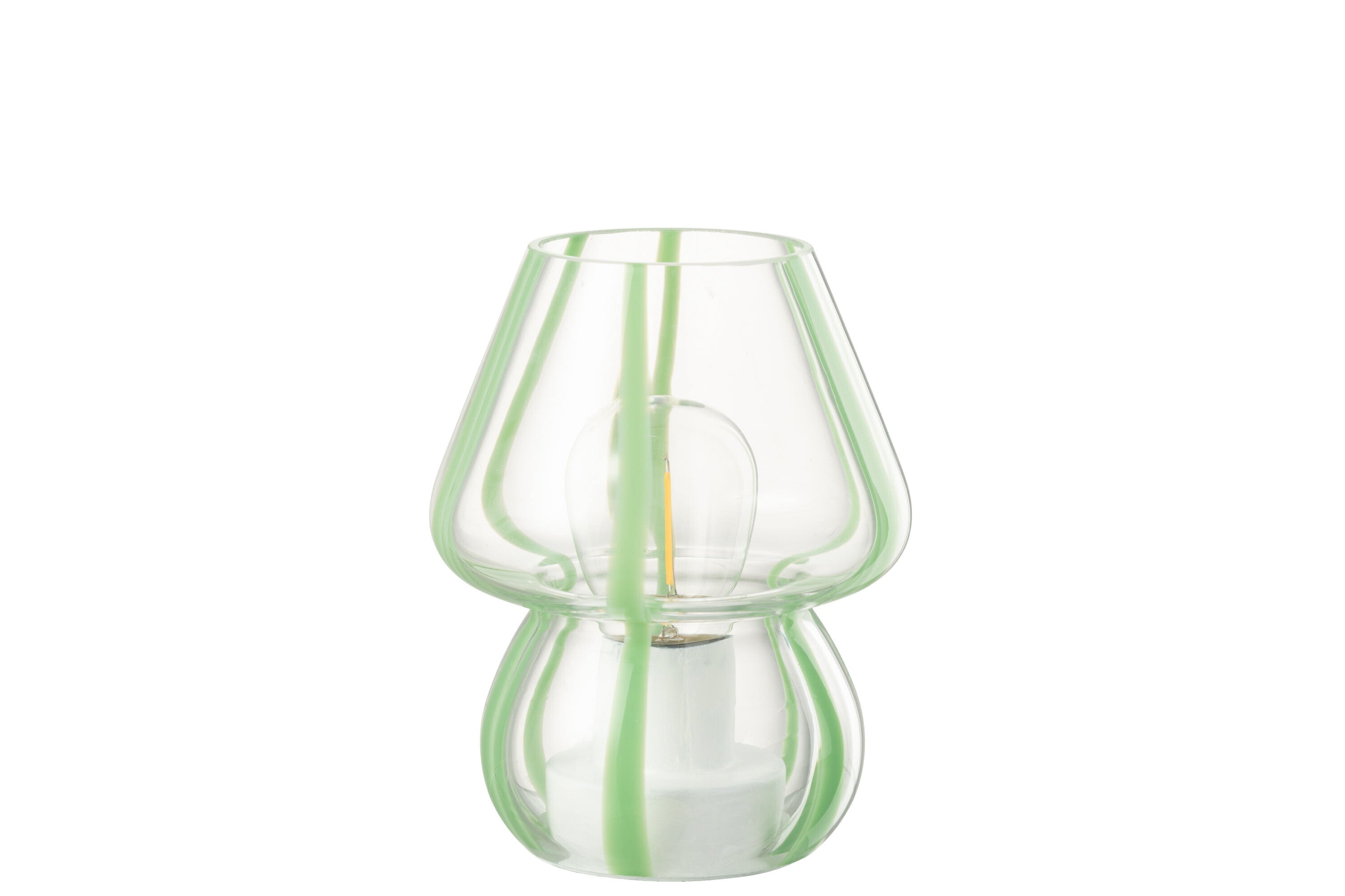 J-Line tafellamp Strepen - glas - transparant/groen - small