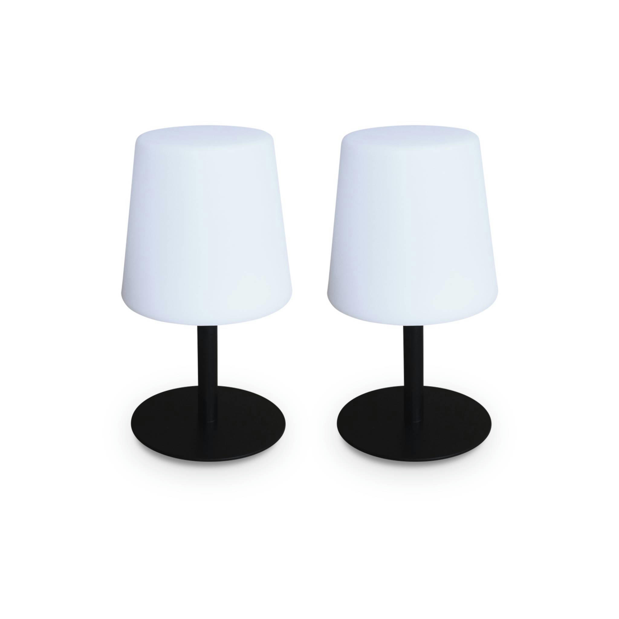 LAMPADA S COLOR - Lot de 2 tables led 28cm noire
