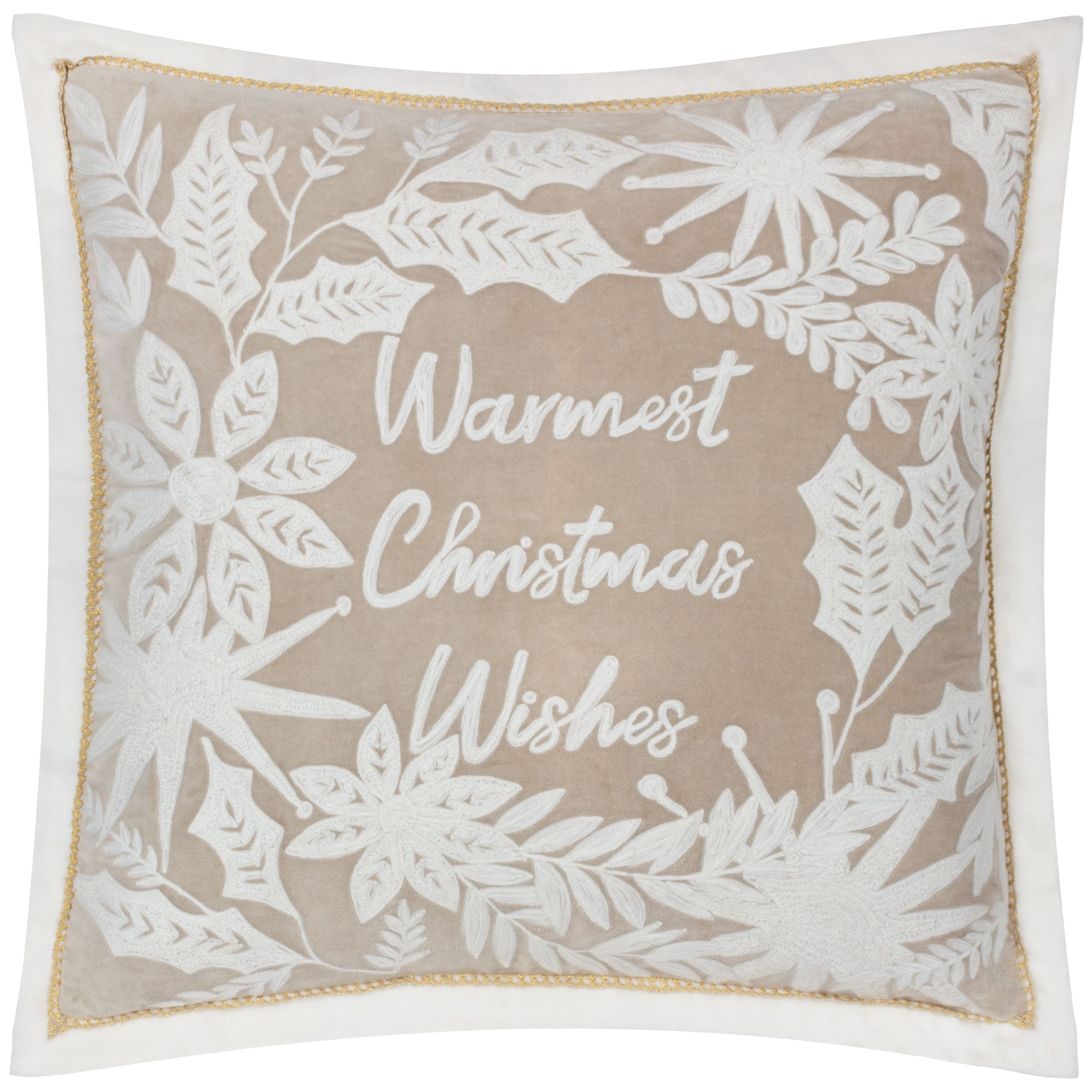 Paoletti Winter Warmest Wishes Embroidered Cushion
