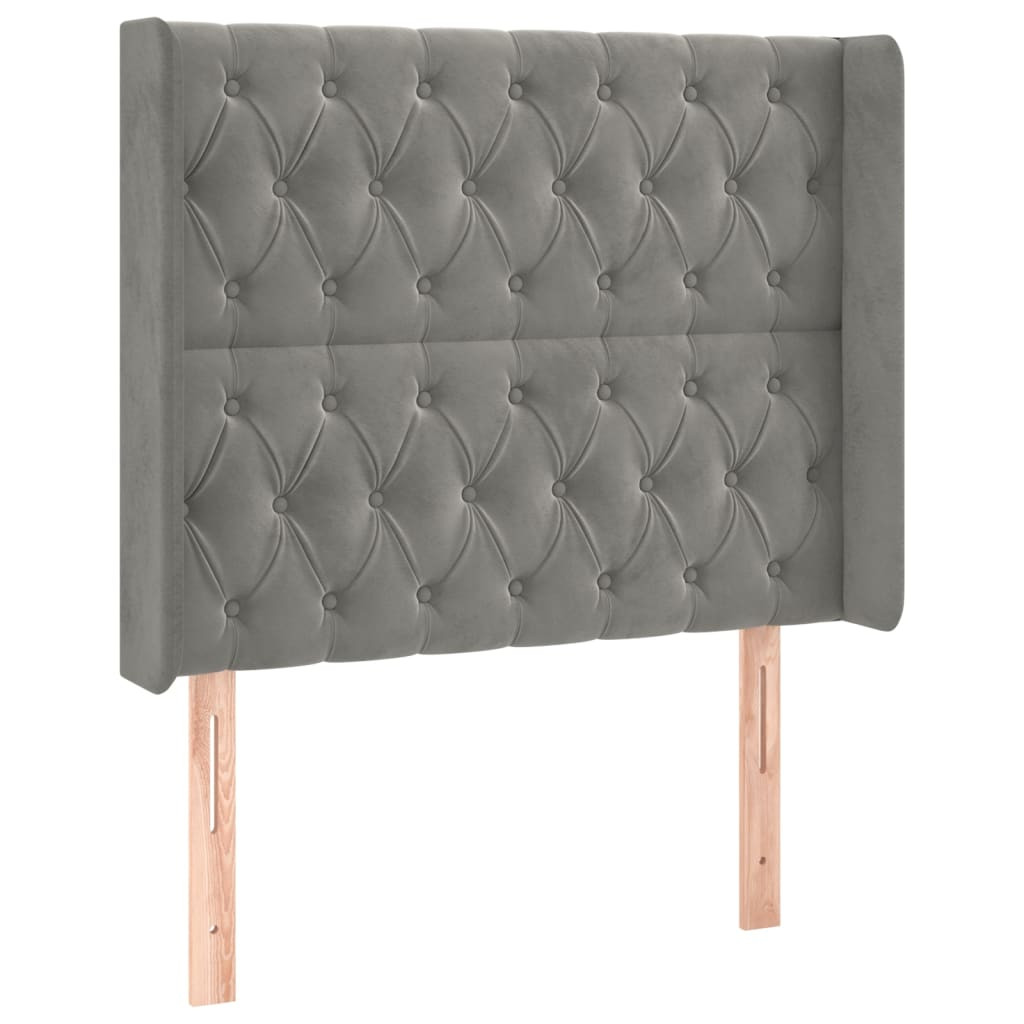 Wezgłowie Szary 103 x 16 x 118/128 cm Aksamit vidaXL