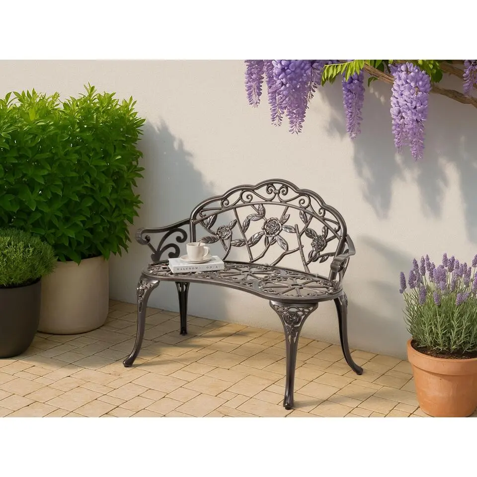 PIURA - Tuinbank - Donkerbruin - Aluminium